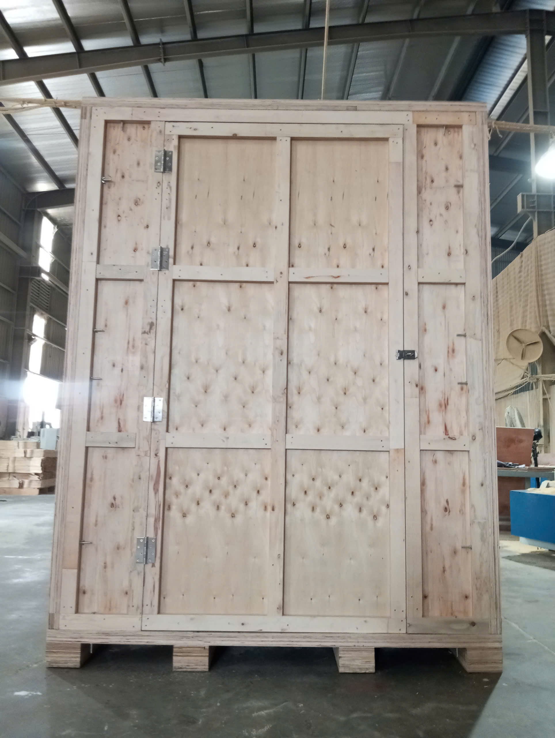 wooden crate with door