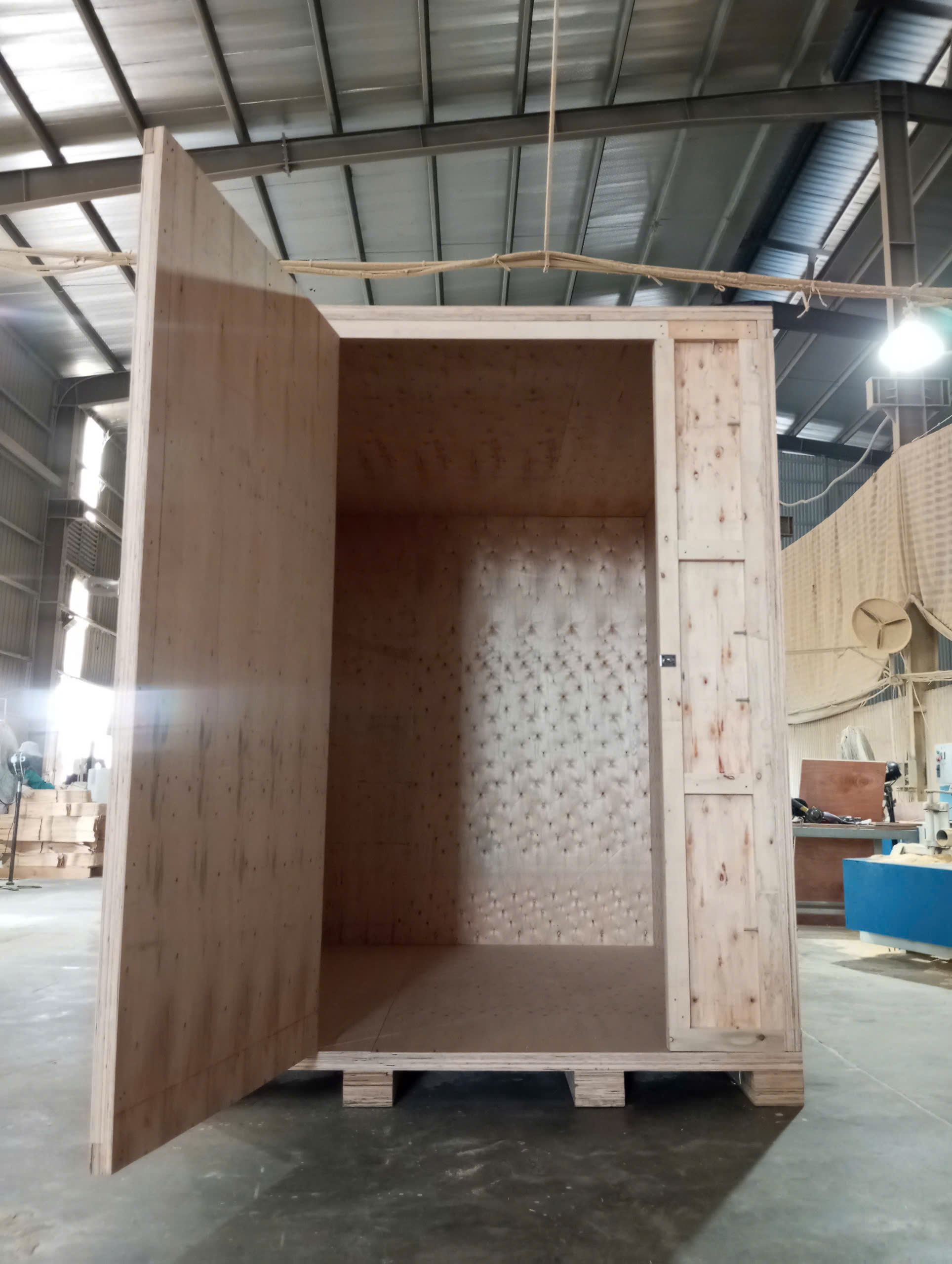 wooden crates with door