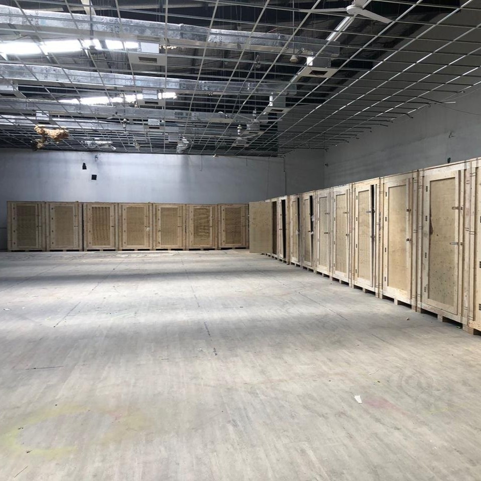 wooden storage crates for warehouse